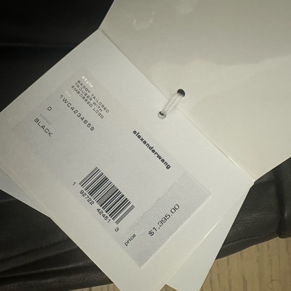 Alexander Wang Leather Wide Leg Embossed Trousers Women Size 0 - Picture 10 of 14